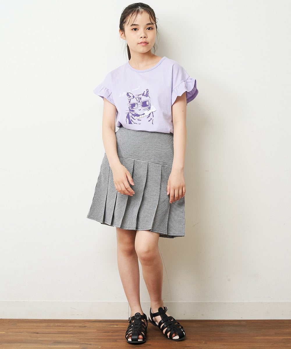 KJHHP20024 a.v.v KIDS(アー・ヴェ・ヴェ) [100-130]ウエストゴムプリーツスカート ブルー