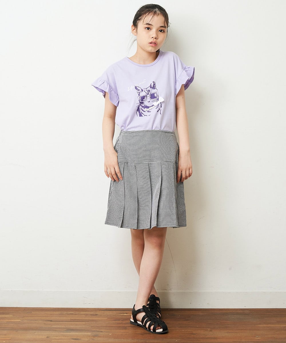 KJHHP20024 a.v.v KIDS(アー・ヴェ・ヴェ) [100-130]ウエストゴムプリーツスカート ブルー
