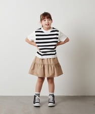 KJHHS04024 a.v.v KIDS(アー・ヴェ・ヴェ) [100-130]ティアードミニスカート ベージュ