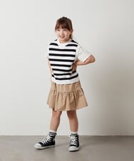 KJHHS04024 a.v.v KIDS(アー・ヴェ・ヴェ) [100-130]ティアードミニスカート ベージュ