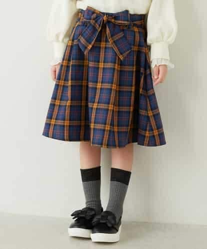 KJHJD01034 a.v.v KIDS [100-130]チェック柄フレアースカート[WEB限定サイズ]