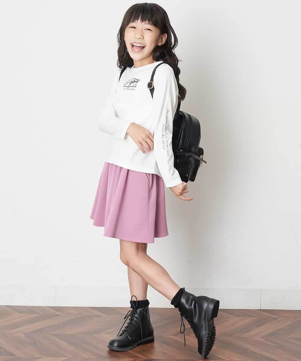 KJHJM23019 a.v.v KIDS(アー・ヴェ・ヴェ) [100-130]デイリーフレアスカート ベージュ