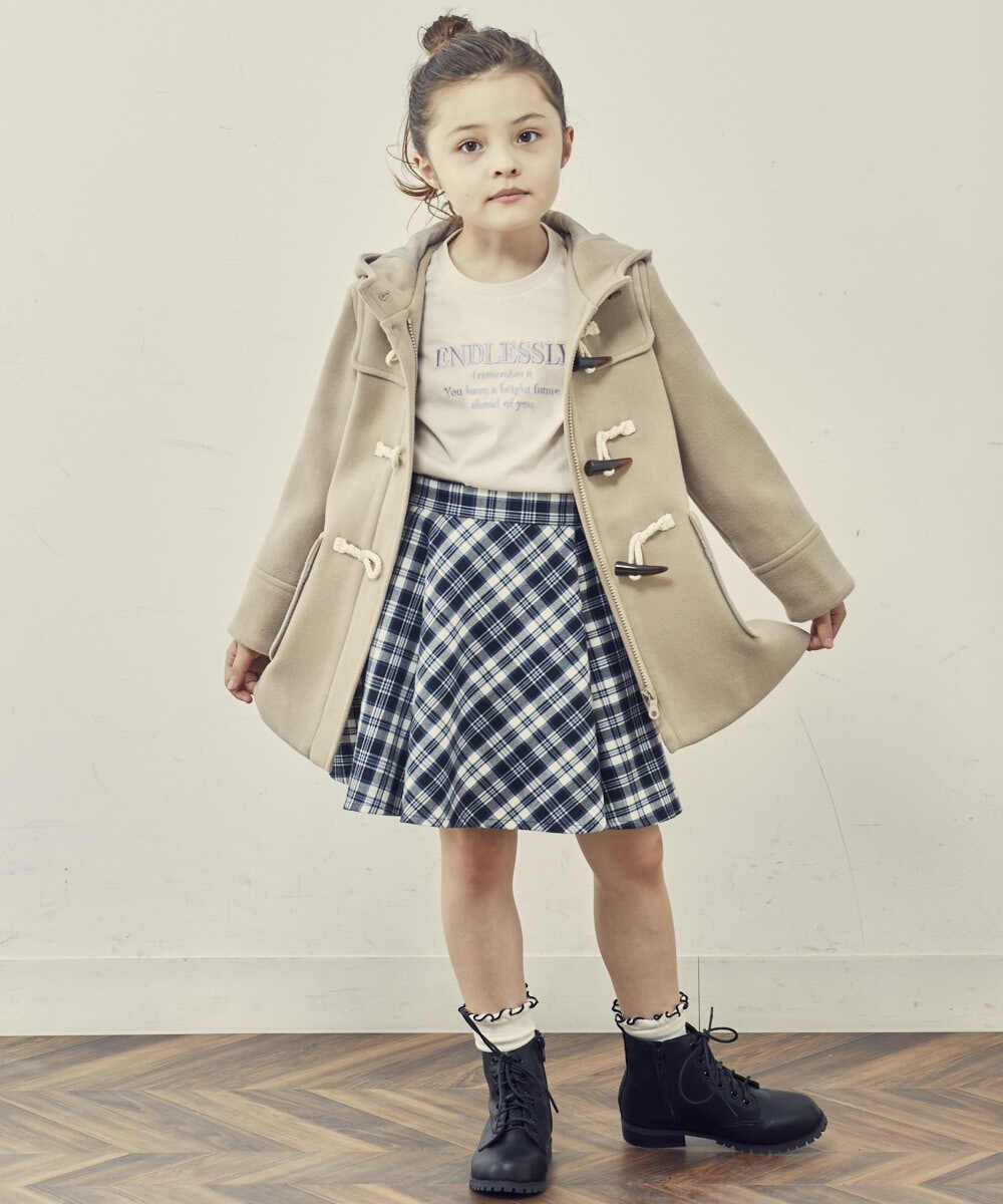 KJHJP31024 a.v.v KIDS(アー・ヴェ・ヴェ) [100-130]チェックフレアスカート ネイビー