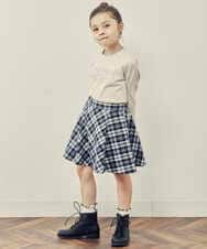 KJHJP31024 a.v.v KIDS(アー・ヴェ・ヴェ) [100-130]チェックフレアスカート ネイビー