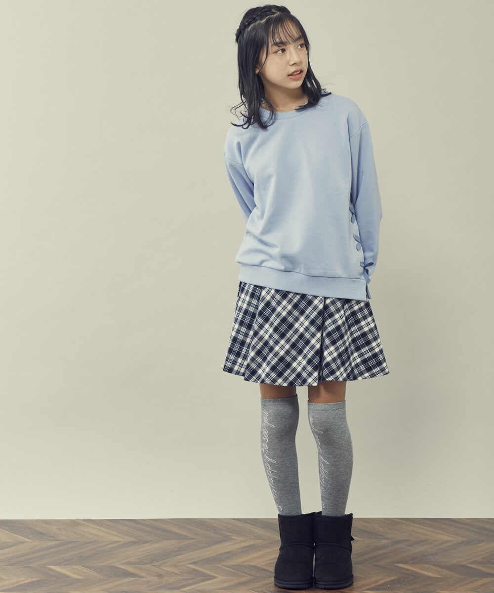 KJHJQ31029 a.v.v KIDS(アー・ヴェ・ヴェ) [140-150]チェックフレアスカート ベージュ