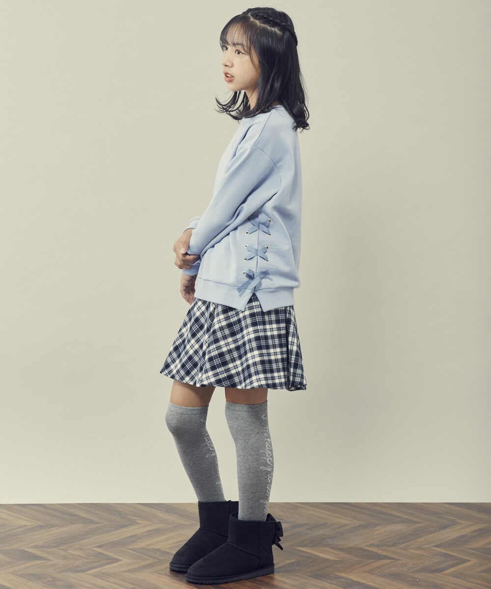 KJHJQ31029 a.v.v KIDS(アー・ヴェ・ヴェ) [140-150]チェックフレアスカート ベージュ