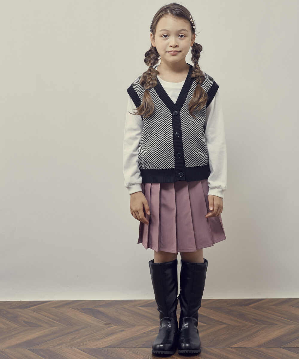 KJHJR32039 a.v.v KIDS(アー・ヴェ・ヴェ) [160]プリーツスカート ブラック