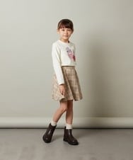 KJHJS32024 a.v.v KIDS(アー・ヴェ・ヴェ) [100-130]アソートフレアスカート ベージュチェック