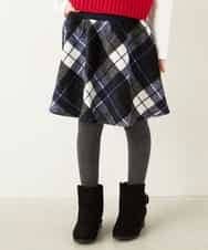 KJHKD06029 a.v.v KIDS(アー・ヴェ・ヴェ) [100-130]シャギーチェックスカート[WEB限定サイズ] ネイビー