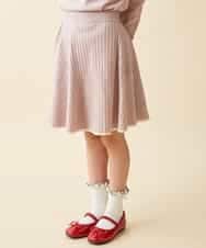 KJHKH05034 a.v.v KIDS(アー・ヴェ・ヴェ) [140-150]ニットフレアスカート ピンク
