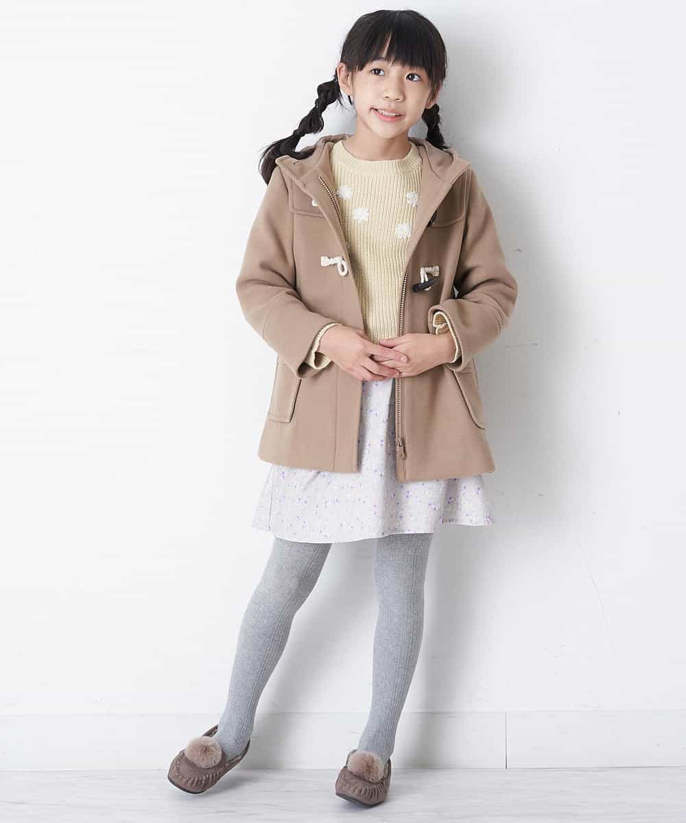 KJHKN41029 a.v.v KIDS(アー・ヴェ・ヴェ) [140-150]フラワープリントコーデュロイフレアスカート ベージュ