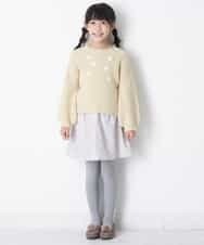 KJHKO41034 a.v.v KIDS(アー・ヴェ・ヴェ) [160]フラワープリントコーデュロイフレアスカート ラベンダー