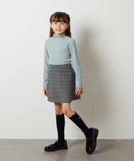 KJHKT44039 a.v.v KIDS(アー・ヴェ・ヴェ) [140-150]【セットアップ対応】シャギーチェック台形スカート ブラック