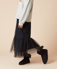 KJHKV42044 a.v.v KIDS(アー・ヴェ・ヴェ) [130]ラメチュールティアードロングスカート アイボリー