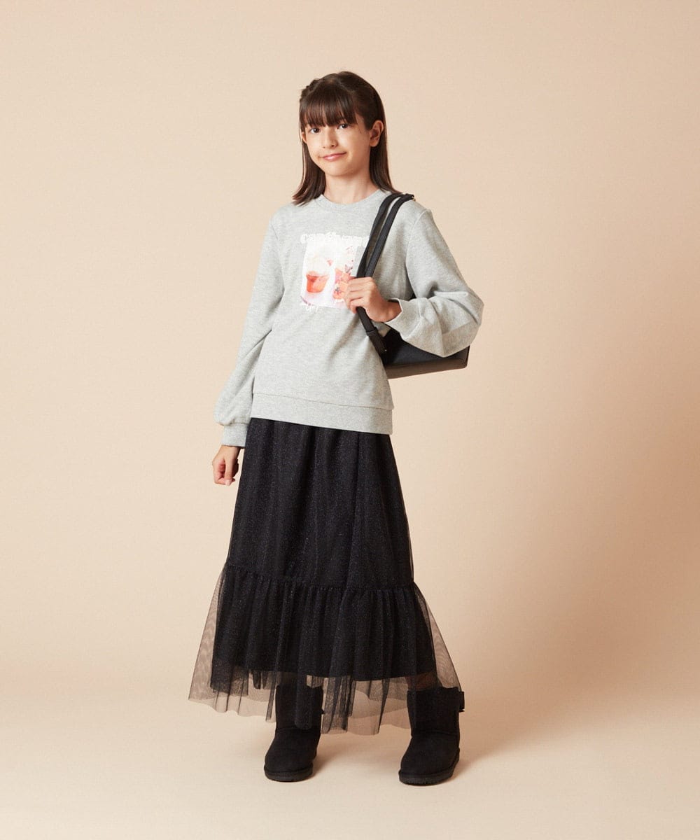 130]ラメチュールティアードロングスカート(ロング・マキシ丈スカート) | a.v.v KIDS(アー・ヴェ・ヴェ)｜イトキンオンラインストア
