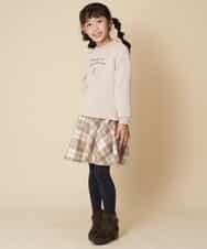 KJHLJ20029 a.v.v KIDS(アー・ヴェ・ヴェ) [100-130]シャギーチェックスカート[WEB限定サイズ] ベージュ