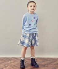 KJHLP60029 a.v.v KIDS(アー・ヴェ・ヴェ) [100-130]シャギーチェックフレアスカート ライトブルー