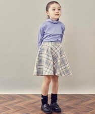 KJHLP60029 a.v.v KIDS(アー・ヴェ・ヴェ) [100-130]シャギーチェックフレアスカート ライトブルー