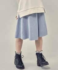 KJHLQ61039 a.v.v KIDS(アー・ヴェ・ヴェ) [140-150]ニットフレアスカート ライトブルー