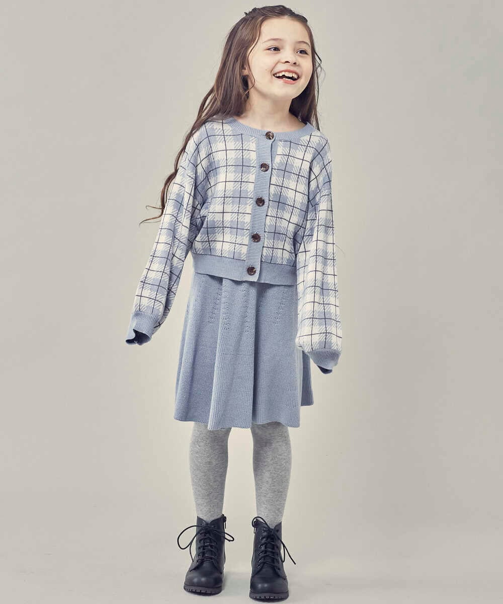 KJHLQ61039 a.v.v KIDS(アー・ヴェ・ヴェ) [140-150]ニットフレアスカート ベージュ