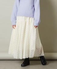 KJHLS60029 a.v.v KIDS(アー・ヴェ・ヴェ) [110-130]チュールロングスカート アイボリー