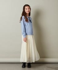 KJHLS60029 a.v.v KIDS(アー・ヴェ・ヴェ) [110-130]チュールロングスカート アイボリー