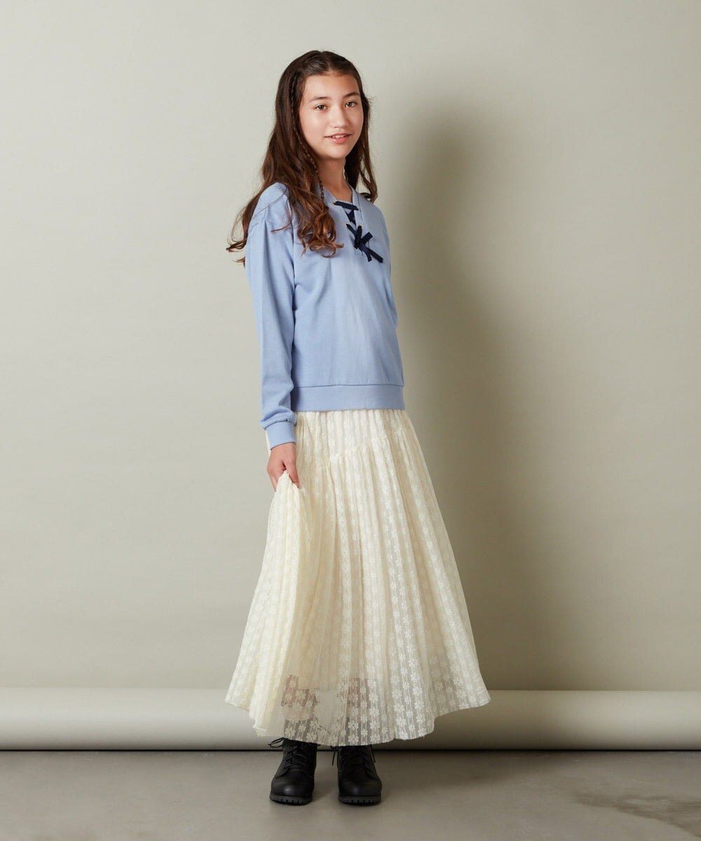 KJHLS60029 a.v.v KIDS(アー・ヴェ・ヴェ) [110-130]チュールロングスカート アイボリー