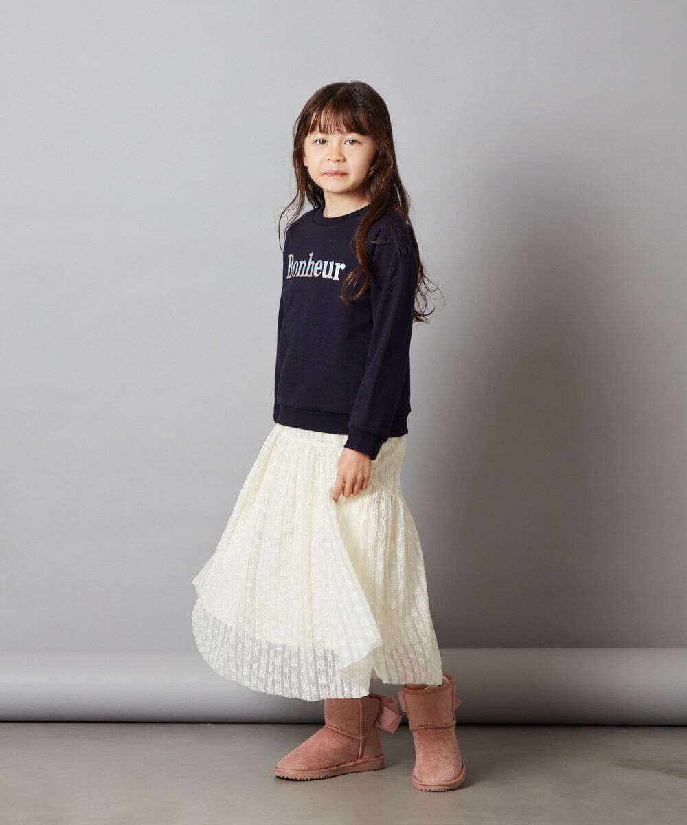 KJHLS60029 a.v.v KIDS(アー・ヴェ・ヴェ) [110-130]チュールロングスカート アイボリー