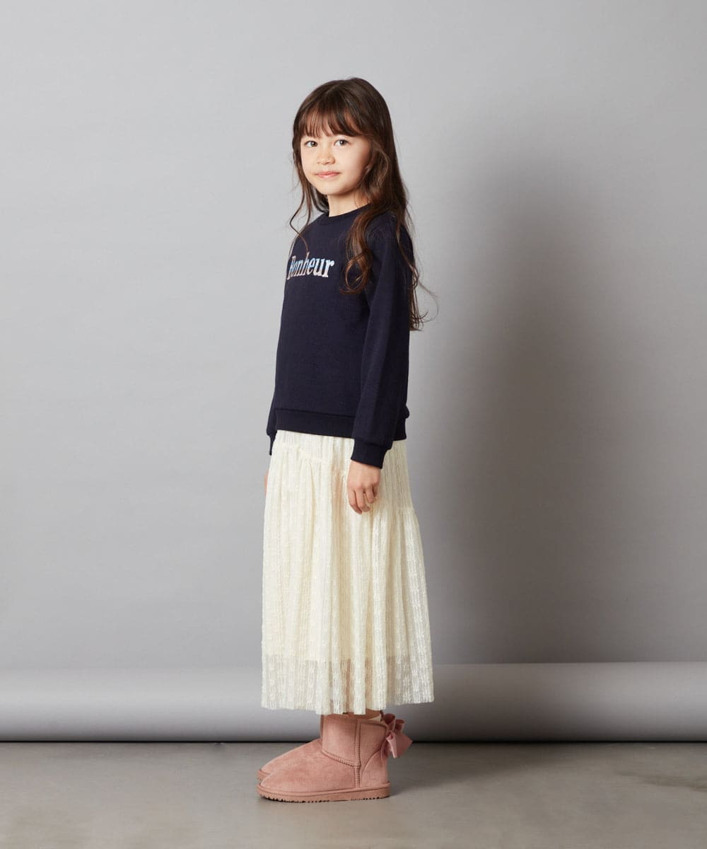 KJHLS60029 a.v.v KIDS(アー・ヴェ・ヴェ) [110-130]チュールロングスカート アイボリー