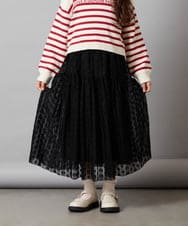 KJHLS60029 a.v.v KIDS(アー・ヴェ・ヴェ) [110-130]チュールロングスカート アイボリー