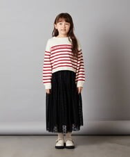 KJHLS60029 a.v.v KIDS(アー・ヴェ・ヴェ) [110-130]チュールロングスカート アイボリー