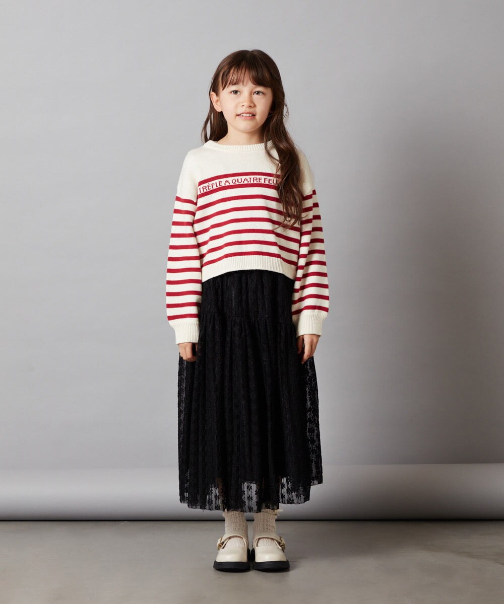 KJHLS60029 a.v.v KIDS(アー・ヴェ・ヴェ) [110-130]チュールロングスカート アイボリー