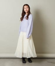 KJHLS60029 a.v.v KIDS(アー・ヴェ・ヴェ) [110-130]チュールロングスカート アイボリー