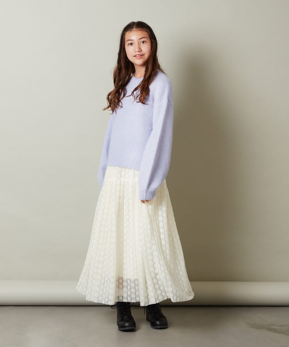 KJHLS60029 a.v.v KIDS(アー・ヴェ・ヴェ) [110-130]チュールロングスカート アイボリー