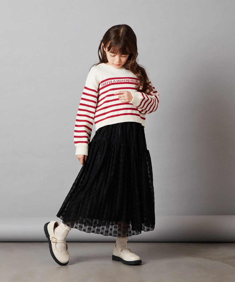 KJHLS60029 a.v.v KIDS(アー・ヴェ・ヴェ) [110-130]チュールロングスカート アイボリー