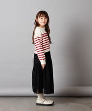 KJHLS60029 a.v.v KIDS(アー・ヴェ・ヴェ) [110-130]チュールロングスカート アイボリー