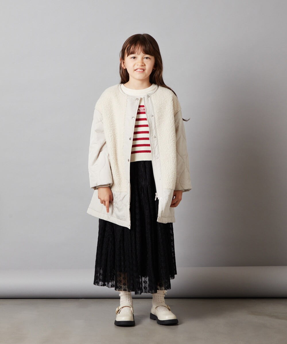 KJHLS60029 a.v.v KIDS(アー・ヴェ・ヴェ) [110-130]チュールロングスカート アイボリー