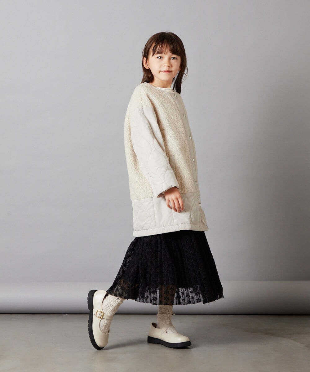 KJHLS60029 a.v.v KIDS(アー・ヴェ・ヴェ) [110-130]チュールロングスカート アイボリー