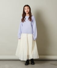 KJHLS60029 a.v.v KIDS(アー・ヴェ・ヴェ) [110-130]チュールロングスカート アイボリー