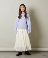 KJHLS60029 a.v.v KIDS(アー・ヴェ・ヴェ) [110-130]チュールロングスカート アイボリー