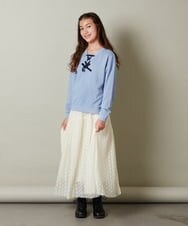 KJHLS60029 a.v.v KIDS(アー・ヴェ・ヴェ) [110-130]チュールロングスカート アイボリー