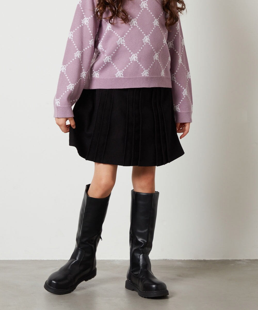 KJHLS61029 a.v.v KIDS(アー・ヴェ・ヴェ) [100-130]プリーツスカート ブラック