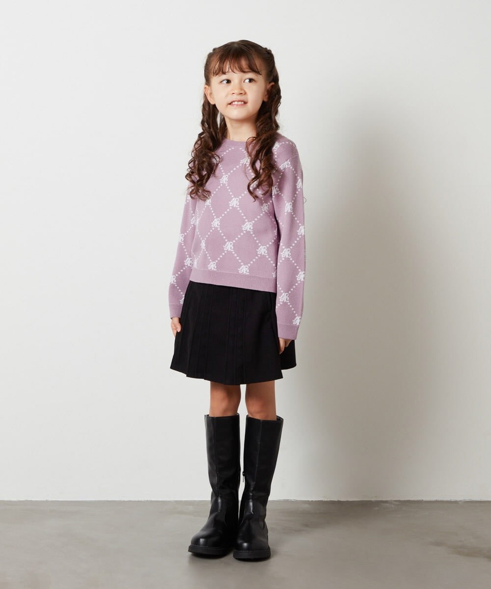 KJHLS61029 a.v.v KIDS(アー・ヴェ・ヴェ) [100-130]プリーツスカート ブラック