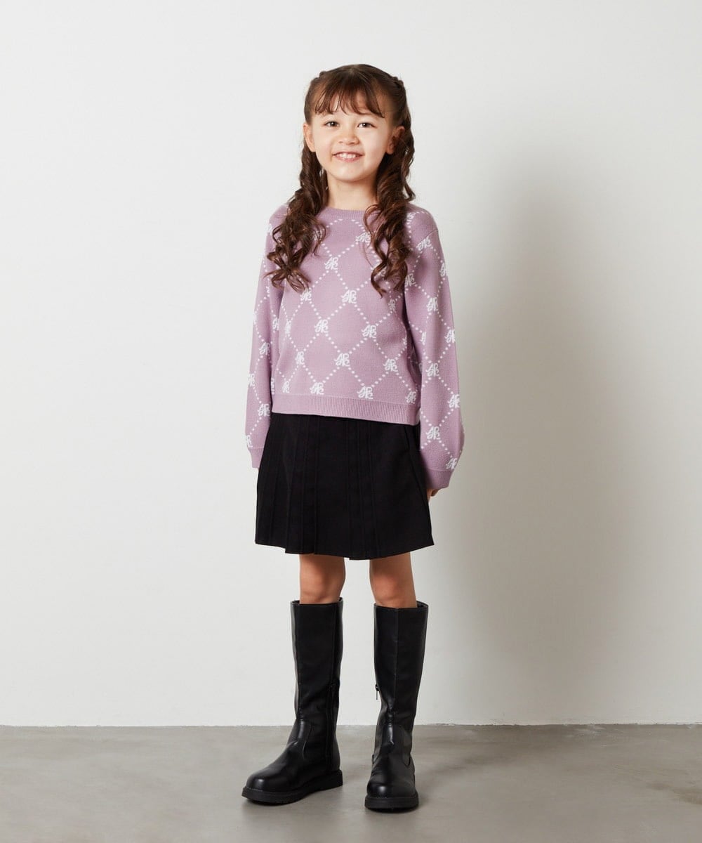 KJHLS61029 a.v.v KIDS(アー・ヴェ・ヴェ) [100-130]プリーツスカート ブラック