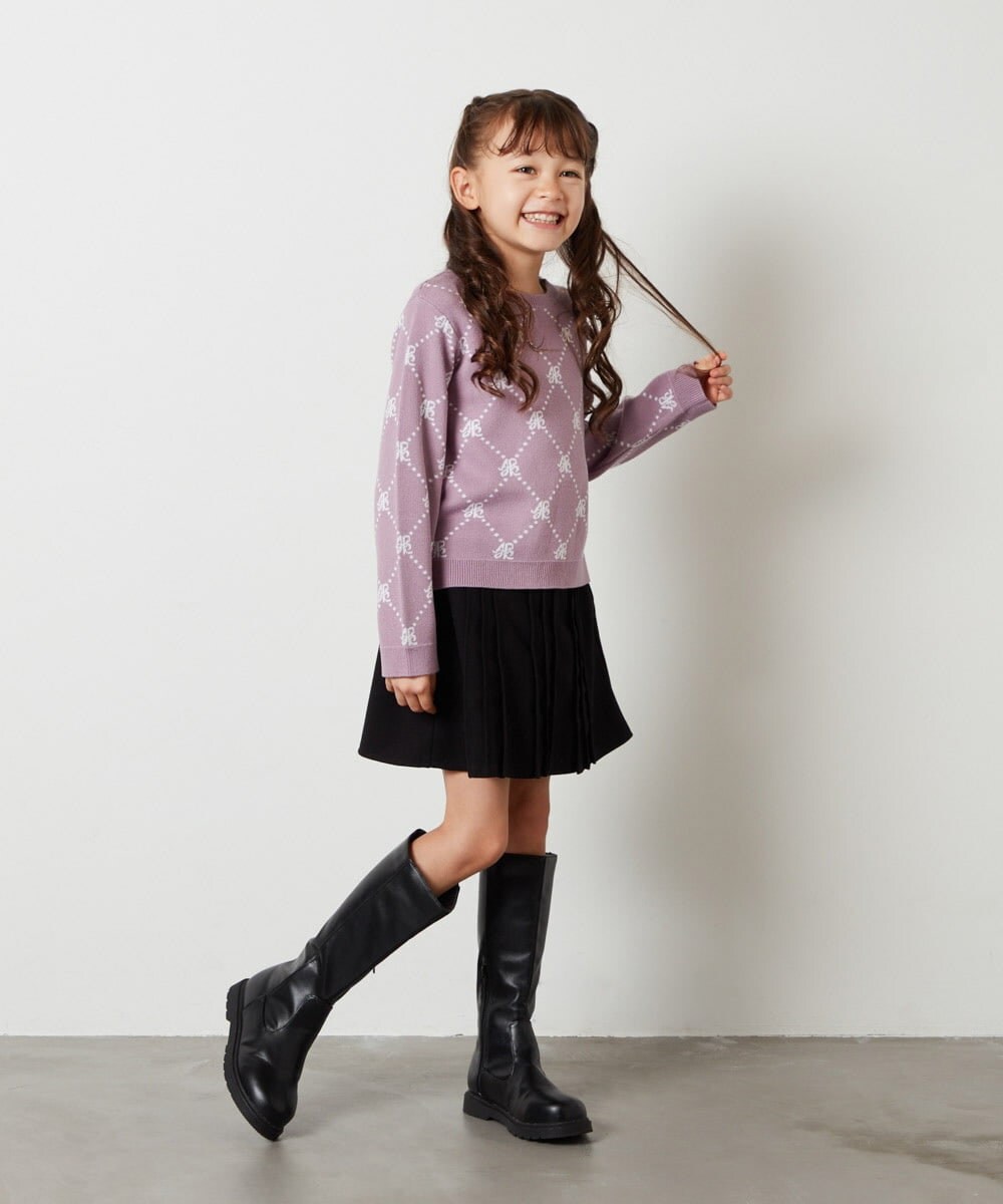 KJHLS61029 a.v.v KIDS(アー・ヴェ・ヴェ) [100-130]プリーツスカート ブラック