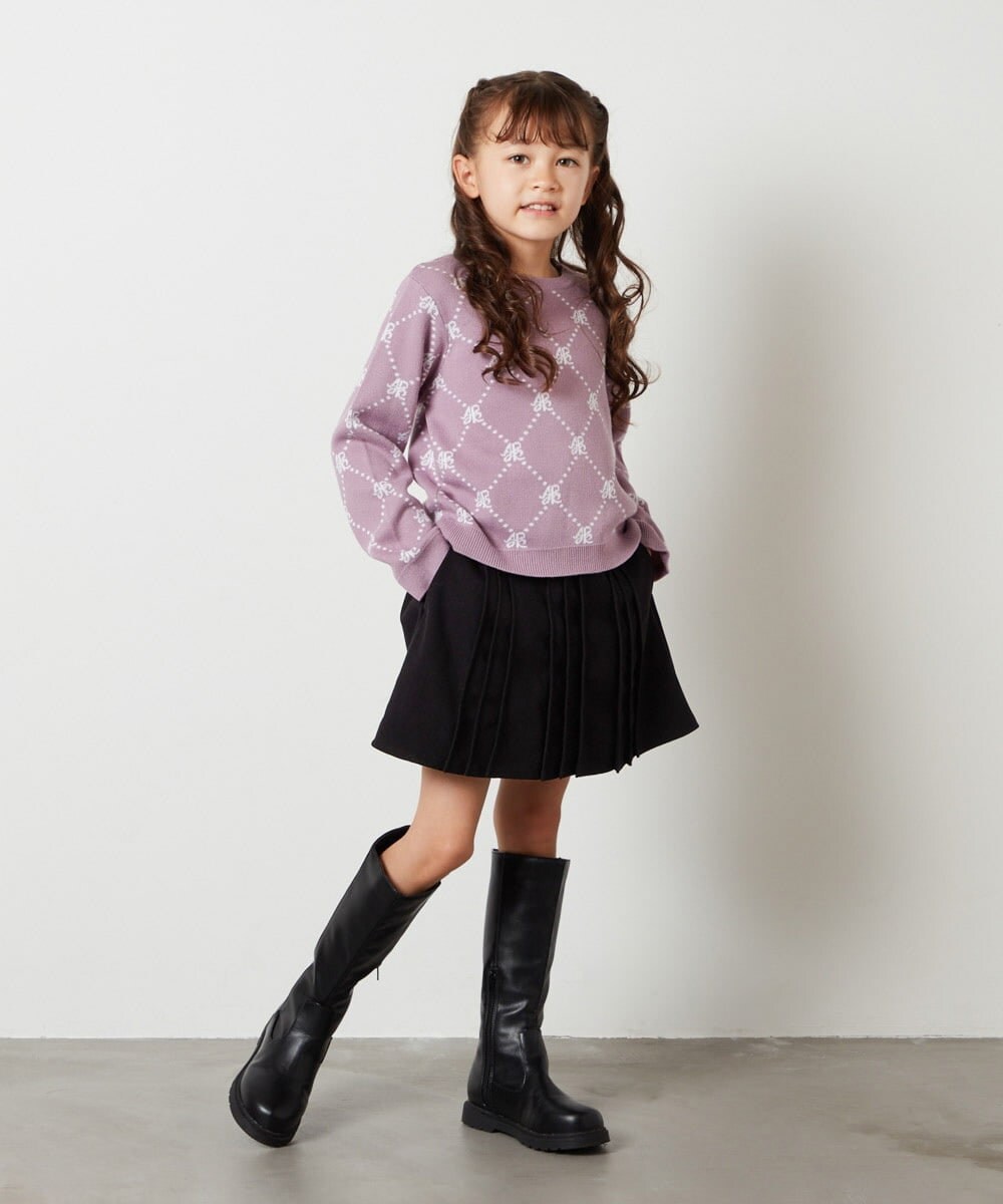 KJHLS61029 a.v.v KIDS(アー・ヴェ・ヴェ) [100-130]プリーツスカート ブラック