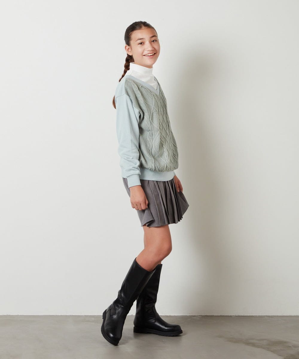 KJHLS61029 a.v.v KIDS(アー・ヴェ・ヴェ) [100-130]プリーツスカート ブラック