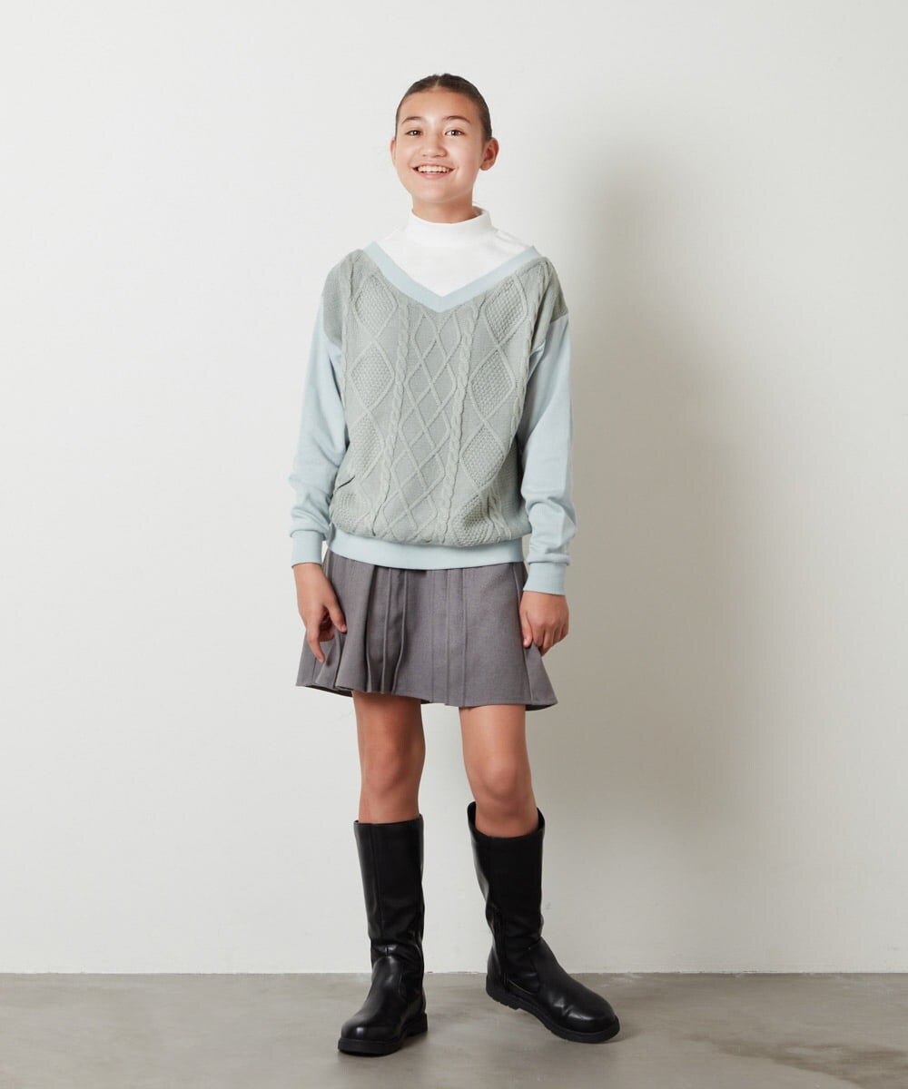 KJHLS61029 a.v.v KIDS(アー・ヴェ・ヴェ) [100-130]プリーツスカート ブラック