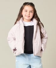KJJAD02069 a.v.v KIDS(アー・ヴェ・ヴェ) [100-160]【フード取り外し可能/お家で洗える】中綿ショートブルゾン ピンク