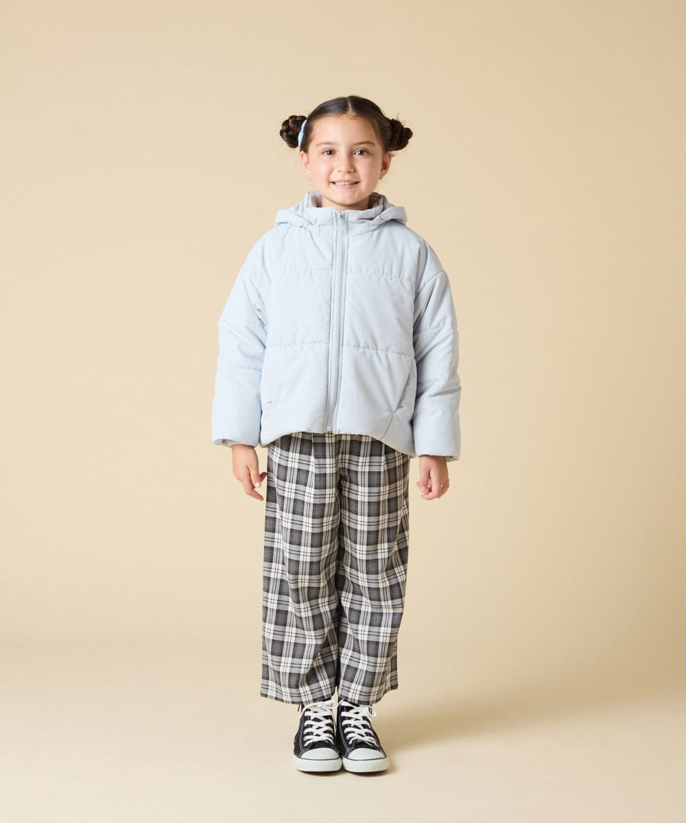 KJJAD02069 a.v.v KIDS(アー・ヴェ・ヴェ) [100-160]【フード取り外し可能/お家で洗える】中綿ショートブルゾン ピンク